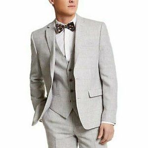 BAR III Mens Slim-Fit Plaid Linen Suit Jacket, Choose Sz/Color